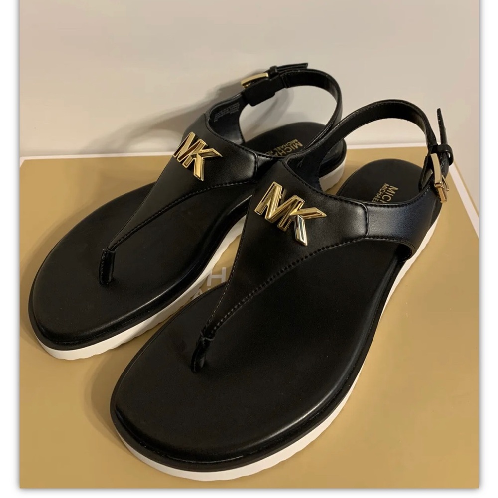 Michael Kors Jilly Black Flat Sandals - Picture 12 of 12